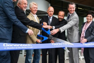 B35 Ribbon Cutting Ceremony May 21, 2015 with VIPs, TV and news coverage, tours, posters, flyer, all stressing the connection between Green Buildings and health